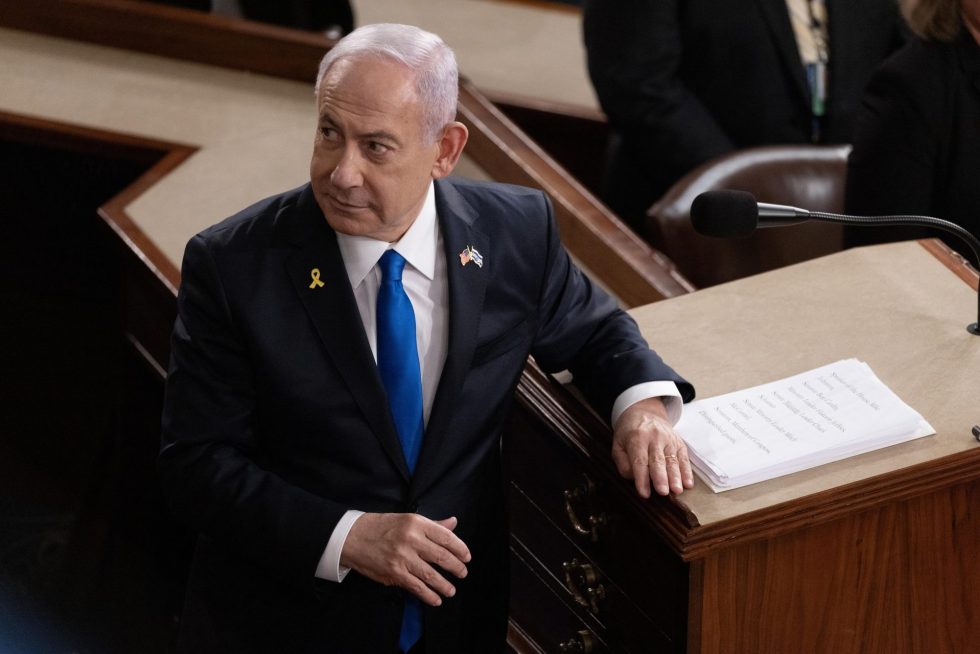 El primer ministro de Israel, Benjamín Netanyahu, participa en una sesión del Congreso de EE.UU., este 24 de julio de 2024, en el Capitolio, en Washington. EFE/Michael Reynolds